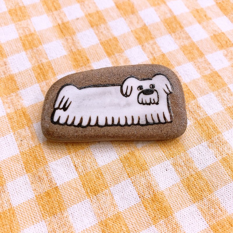 Hairy Dog Pin 1 - Brooches - Pottery 