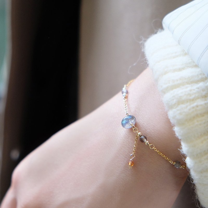 Time Ring-Labradorite Citrine Orange Stone Bracelet - Bracelets - Semi-Precious Stones Gray