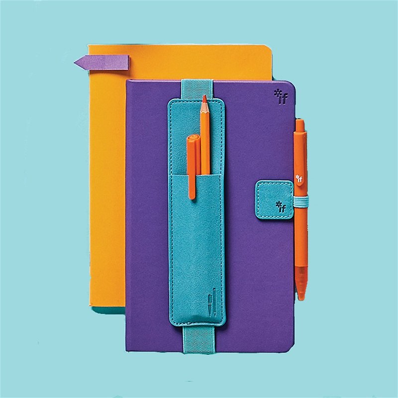 British Bookaroo Sticky Portable Pen Holder Grey/ Brown/Nine Red/Purple/Turquoise/Red - Pencil Cases - Faux Leather Multicolor