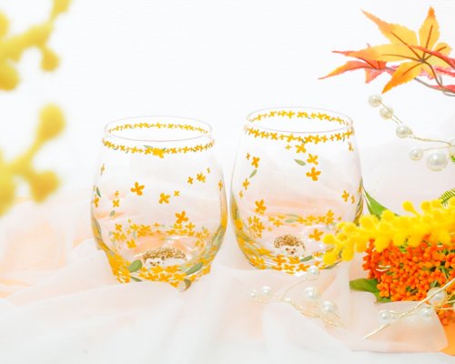 金木犀とハリネズミさんの小さな秋みつけたグラス - ショップ