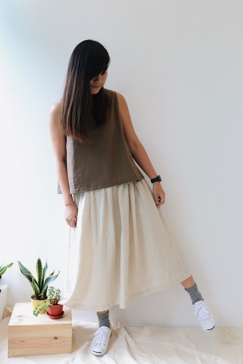 cotton and linen skirt - Skirts - Cotton & Hemp 