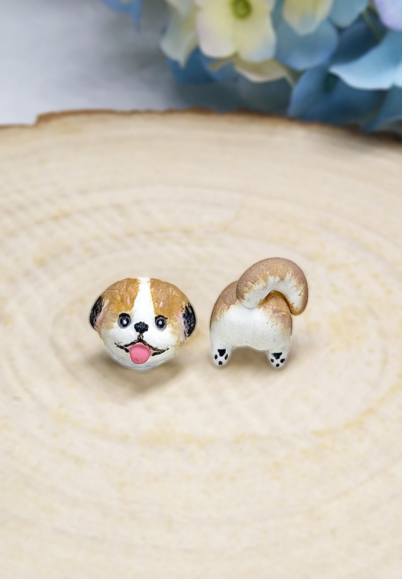 Shih Tzu Earrings - A style Stud Earrings - Earrings & Clip-ons - Clay 