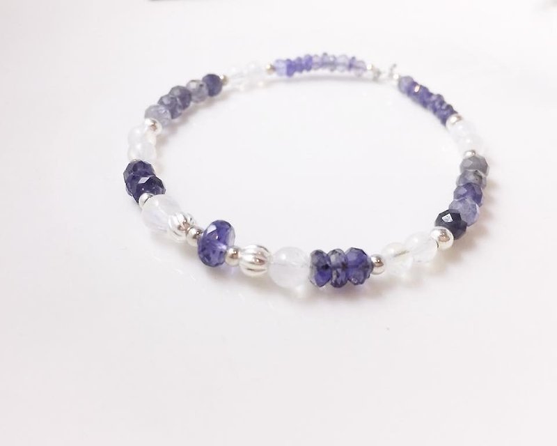 MH pure silver natural stone custom series _ quiet forest - Bracelets - Gemstone Purple