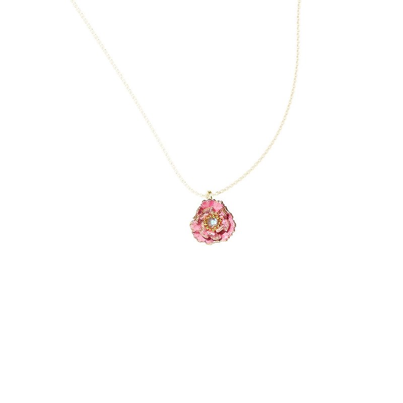 Handmade jewelry enamel series flower blooming wealthy necklace pre-order - Necklaces - Enamel Pink