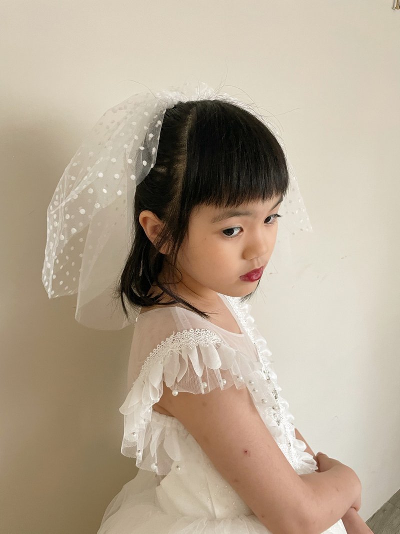 Miller Mi Le - little short veil/children's veil/parent-child - Hair Accessories - Polyester White