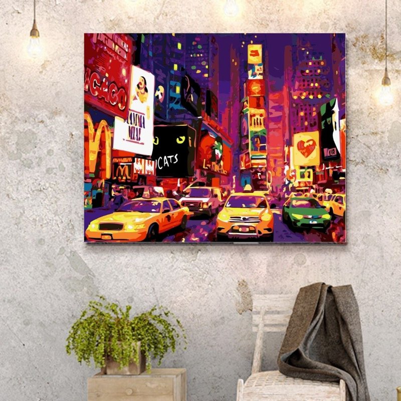 紐約時代廣場 創意數字油畫 【銷售排行版】 - 插畫/繪畫/寫字 - 其他材質 