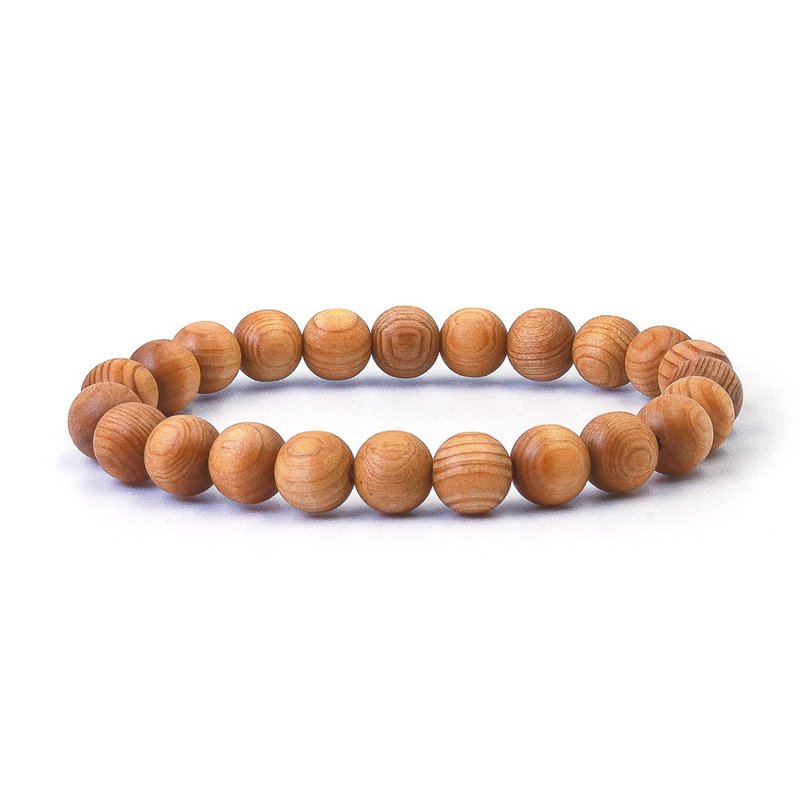 Taiwan cypress hand beads 23 pieces 8mm heavy oil adult hand beads bead bracelet cypress beads rosary bracelet - Bracelets - Wood Gold