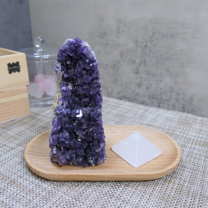 紫水晶座 紫晶鎮 附白水晶金字塔 - 擺飾/家飾品 - 水晶 