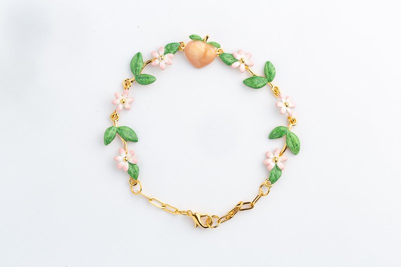 Enamel Bracelets - Peach Garden Bracelet ~ Peach Bracelet