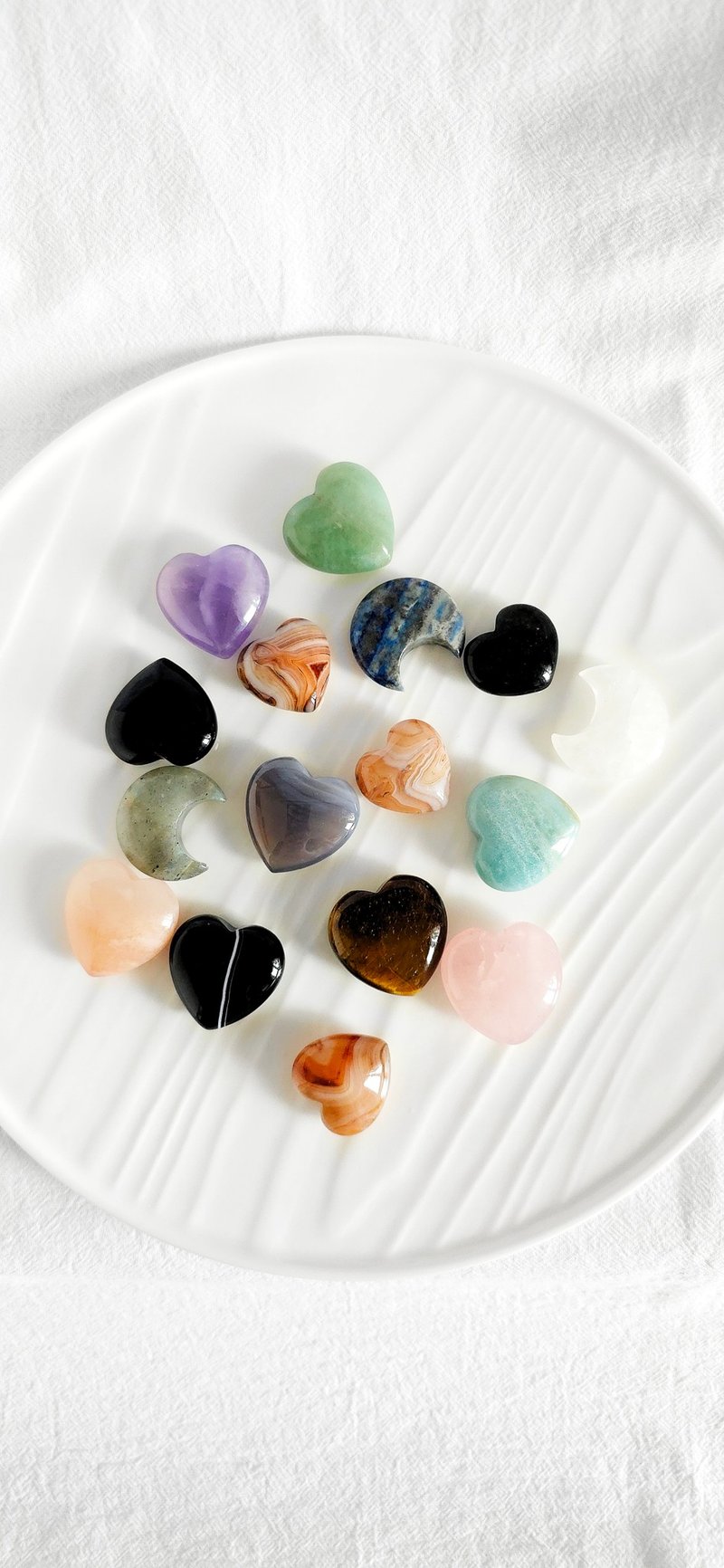 Reiki Energy Crystal Pocket Stone Amulet | Positive Energy Protection | Abundance | Calming Emotions | Love - ของวางตกแต่ง - คริสตัล หลากหลายสี