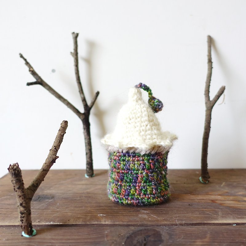 DUNIA世界製造所 /Wool cottage 森林小屋 / crochet treasure box 羊毛珠寶盒子 #鐘塔屋 - 裝飾/擺設  - 羊毛 綠色