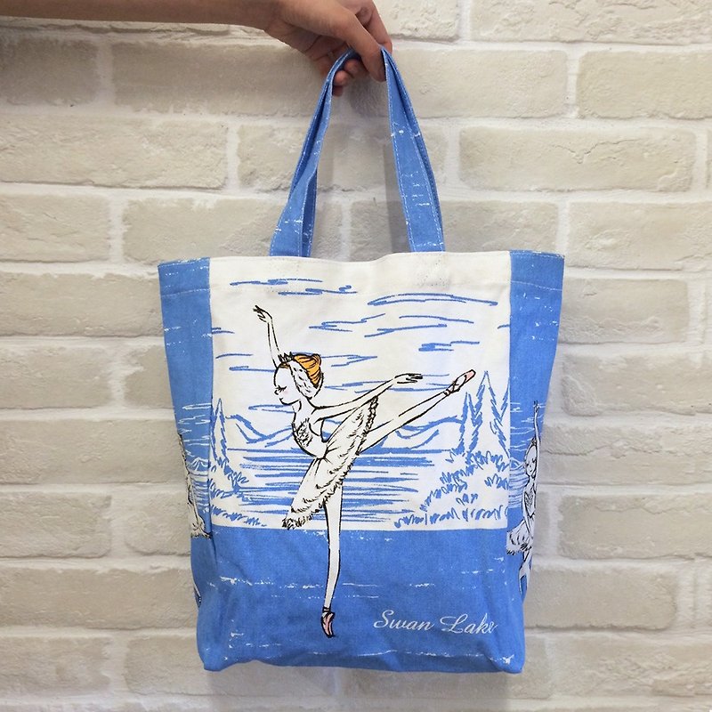 Yizhi Ballet | Swan Lake Classic Tote Handbag Side Backpack - Messenger Bags & Sling Bags - Cotton & Hemp Blue