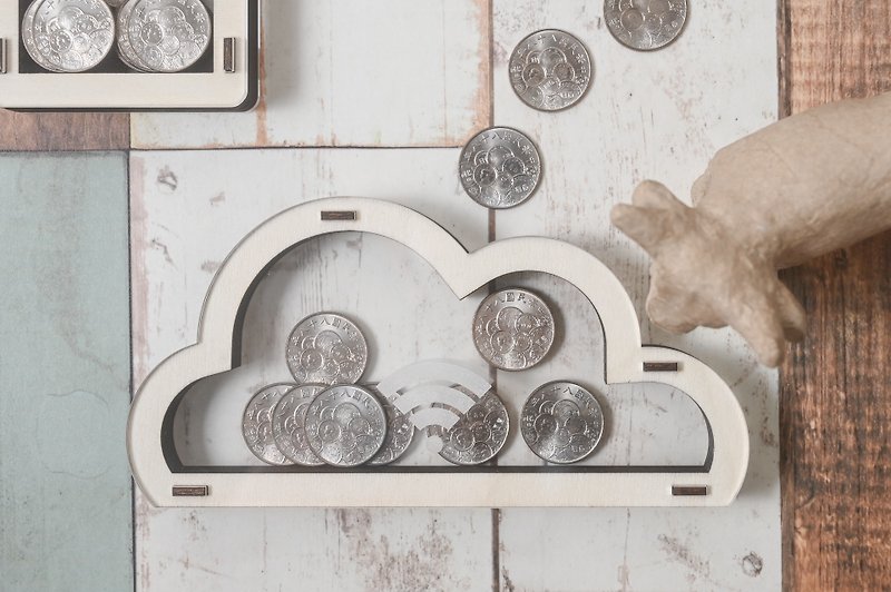 Smile Learning | Cloud Small Treasury Cloud Shaped Money Tray - Other - Wood Khaki