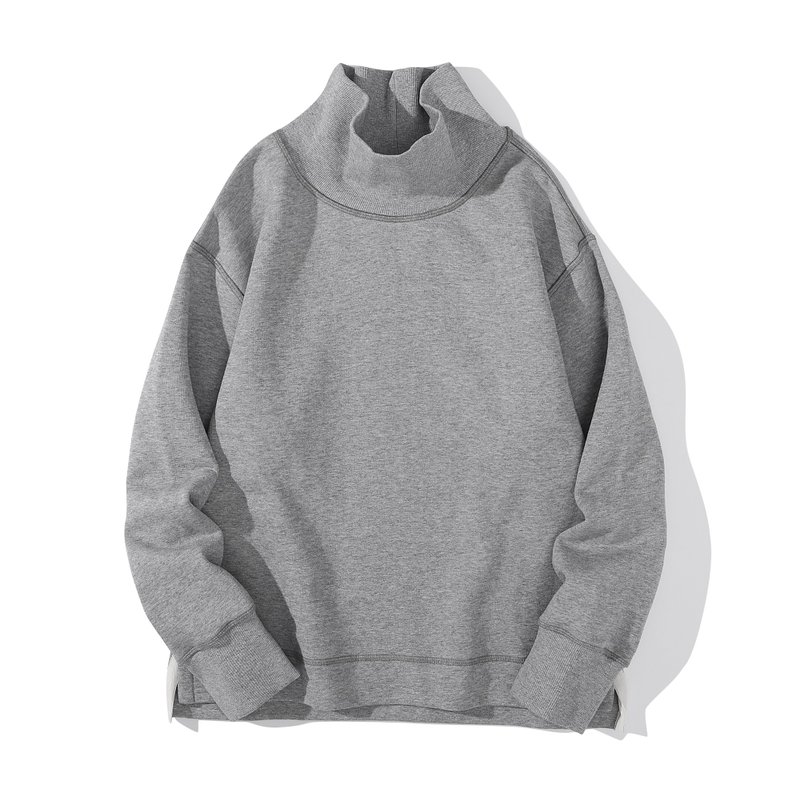 Incense Harbour Oversized Turtleneck Jumper - Lt Grey - Unisex Hoodies & T-Shirts - Cotton & Hemp Gray