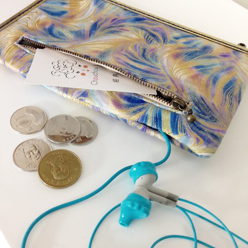 L-type mobile phone bag + mouth gold package fireworks - อื่นๆ - ผ้าฝ้าย/ผ้าลินิน สีน้ำเงิน