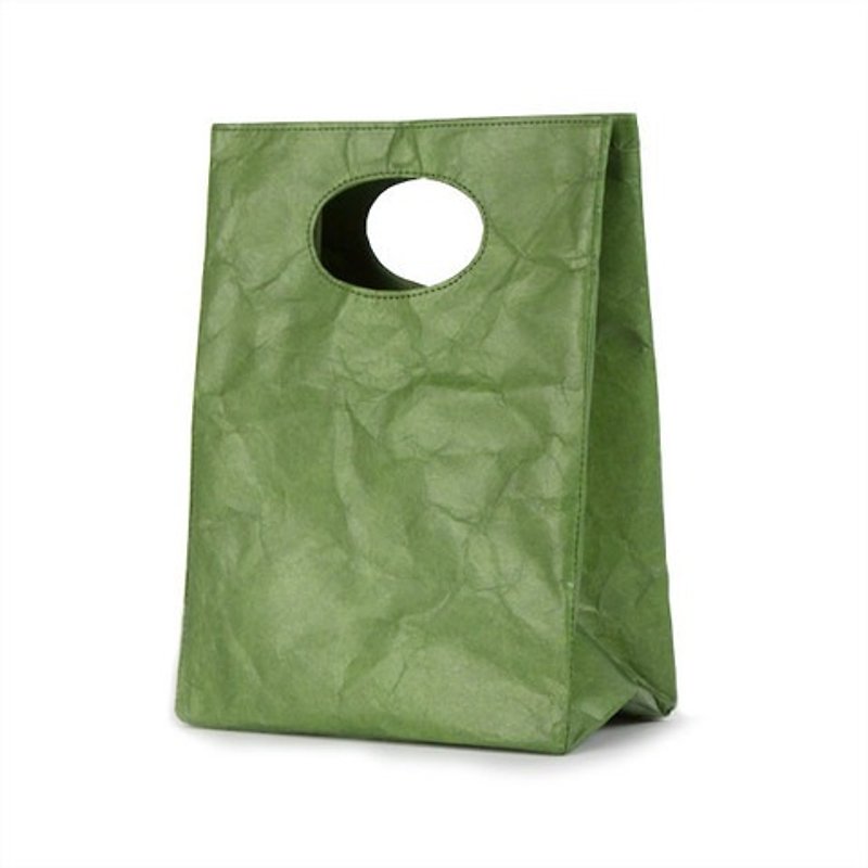 [Tyvek 100% fiber paper] waterproof and graffiti dual-use bag-olive green - กระเป๋าถือ - กระดาษ สีเขียว