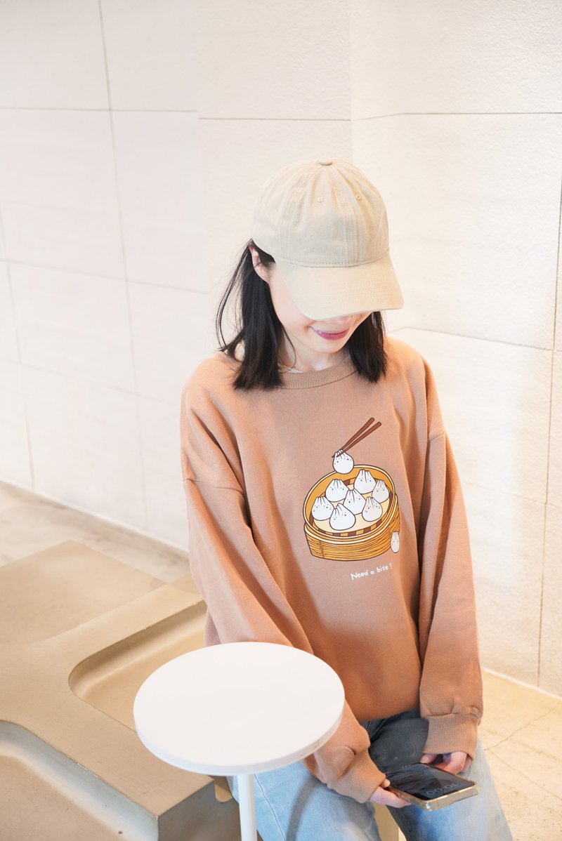 Mochi Rabbit Xiao Long Bao-Brush University T Sweatshirt (milk coffee) - Unisex Hoodies & T-Shirts - Cotton & Hemp Brown