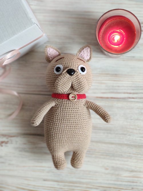 ハンドメイド あみぐるみ　犬のあみぐるみ　ビックモタポさん22cm ⑩ ハンドメイド あみぐるみ 犬のあみぐるみ ビックモタポさん22cm