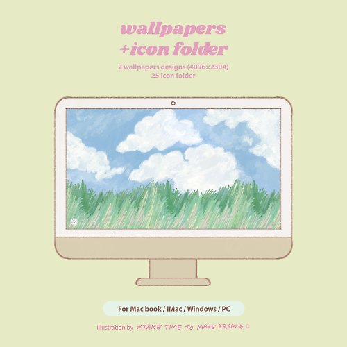 take time to make Kram Digital Wallpapers และ Icon folder make you happy for Mac/Windows
