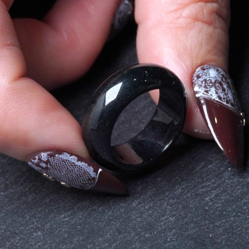 瓔珞珠寶盒 E.L.Jewelry Box 墨翠翡翠戒指戒圈 | 國際18圍 | 天然緬甸玉翡翠A貨 | 送禮