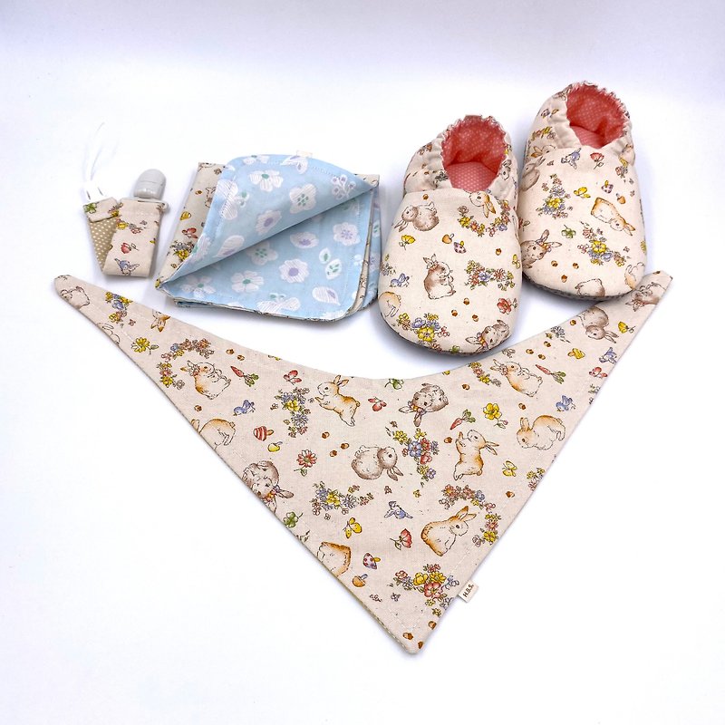 Flower Rabbit - Practical Gift Box - Baby Gift Sets - Cotton & Hemp Khaki