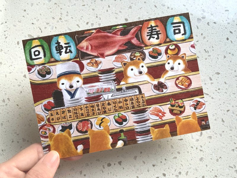 迴轉壽司 明信片 - 卡片/明信片 - 紙 紅色