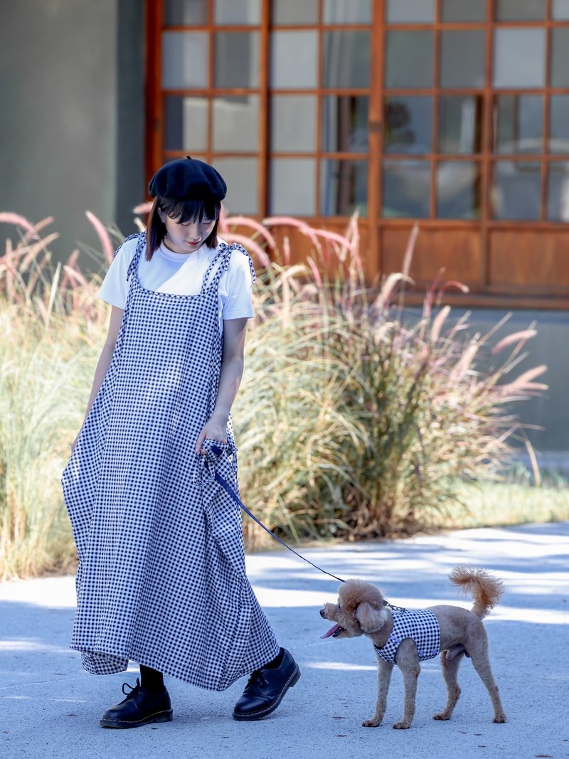 CHENG FUKU - Customized/Pet Parent-child Outfit (Dress + Chest and Back) - Dark Blue - Clothing & Accessories - Cotton & Hemp Blue