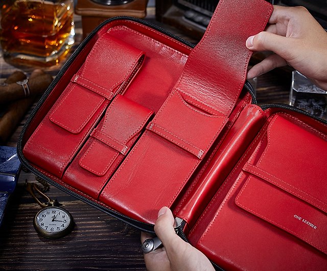 CigarClub Portable Travel Leather Cigar Case