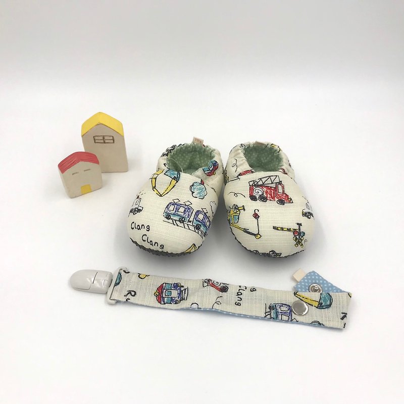 Wax car world - toddler shoes / baby shoes / baby shoes + pacifier clip - Baby Gift Sets - Cotton & Hemp 