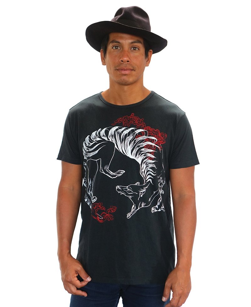 Mens Black Thylacine Shirt - Men's Shirts - Cotton & Hemp 