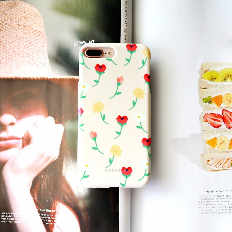 Cream pastoral flower phone case - Phone Cases - Other Materials Yellow