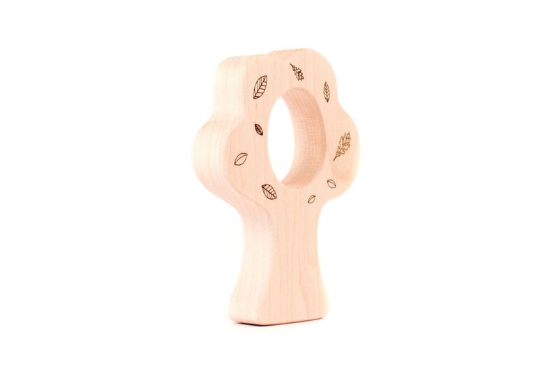 Smiling Tree Toys-TREE WOOD TEETHER樹圖樣 固齒器 - 兒童家具 - 木頭 卡其色