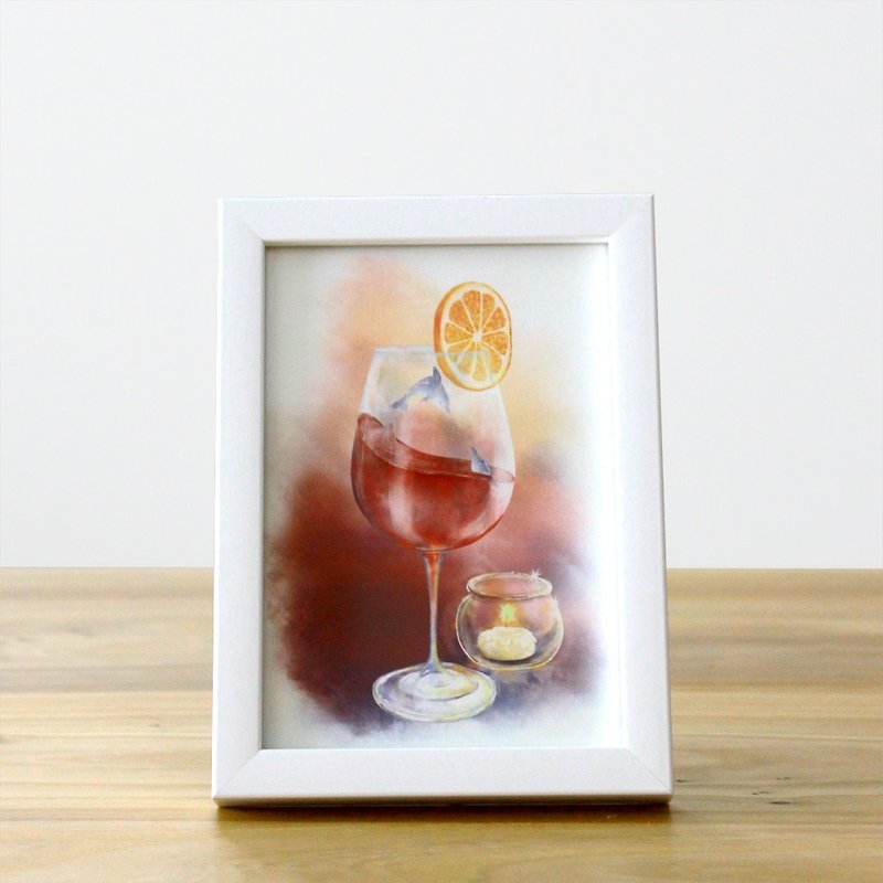 dolphin wine - Cards & Postcards - Paper Red