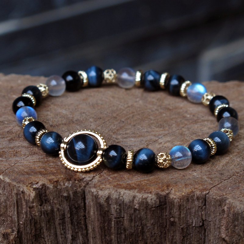 Guard your tears∣ Blue Stone Stone Labradorite Courage Confidence Natural Stone Bracelet - Bracelets - Semi-Precious Stones Blue