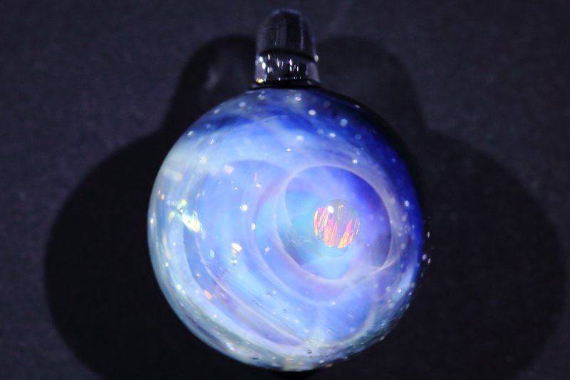 宇宙玻璃頸鏈吊墜23mm no.921 - 頸鏈 - 玻璃 藍色