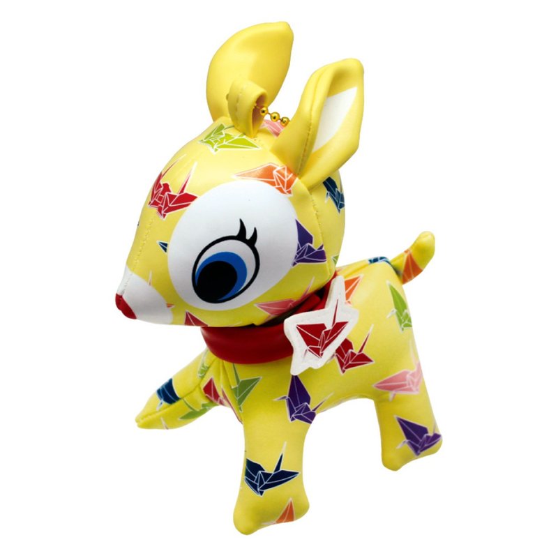 Puchi Babie Key Chain Orizuru YE Deer Cute Doll Gift Present Japan - 公仔/玩偶 - 其他材質 黃色