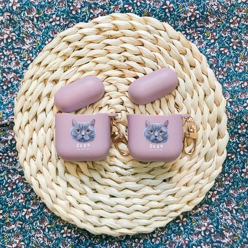 Airpods保護殼 | 黛瓅有隻貓客訂airpods殼客製化禮物 - AirPods/耳機保護套 - 其他材質 