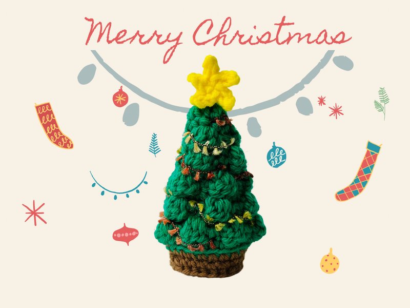 Christmas tree weaving DIY online course materials include videos Birthday gifts Valentine’s Day gift giving - เย็บปัก/ถักทอ/ใยขนแกะ - ผ้าฝ้าย/ผ้าลินิน 