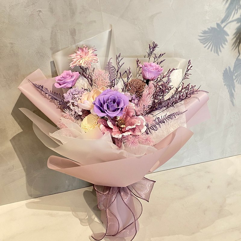 Everlasting Bouquet Chinese Valentine's Day Mysterious Purple - Dried Flowers & Bouquets - Plants & Flowers Pink