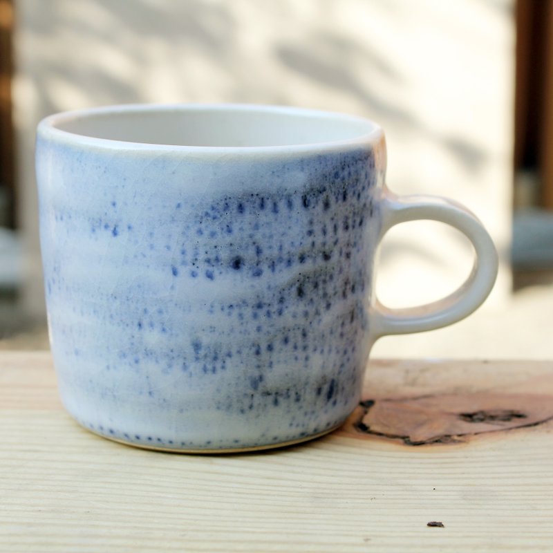 Static series - blue color pull bad feel mug coffee cup teacup cup ceramic mug handmade - Mugs - Pottery Blue