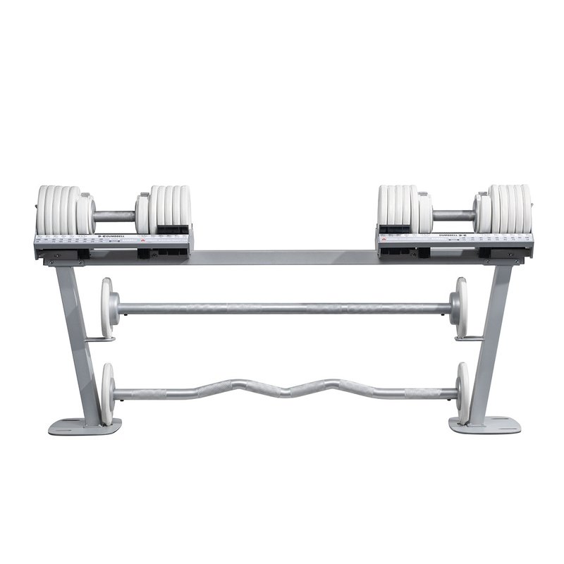 45.3kg(100LB)可調式槓鈴轉換架+25kg(55lb)可調式啞鈴 白 - 運動/健身器材 - 其他金屬 白色
