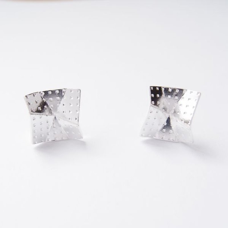 Folding Series 5 925 Silver Earrings - Earrings & Clip-ons - Other Metals Silver