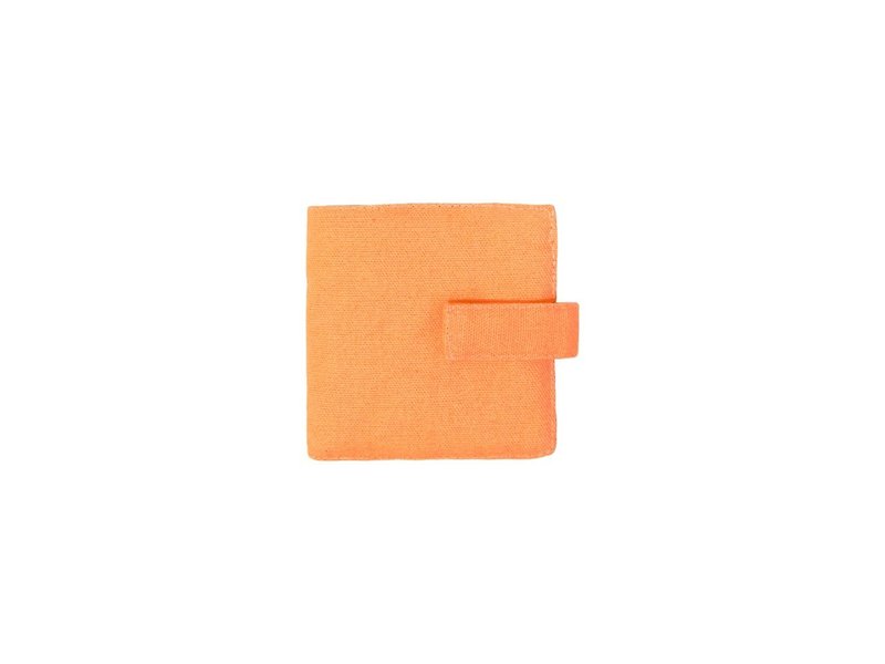 【折疊短夾】- 蜜瓜橘 - 銀包 - 棉．麻 橘色