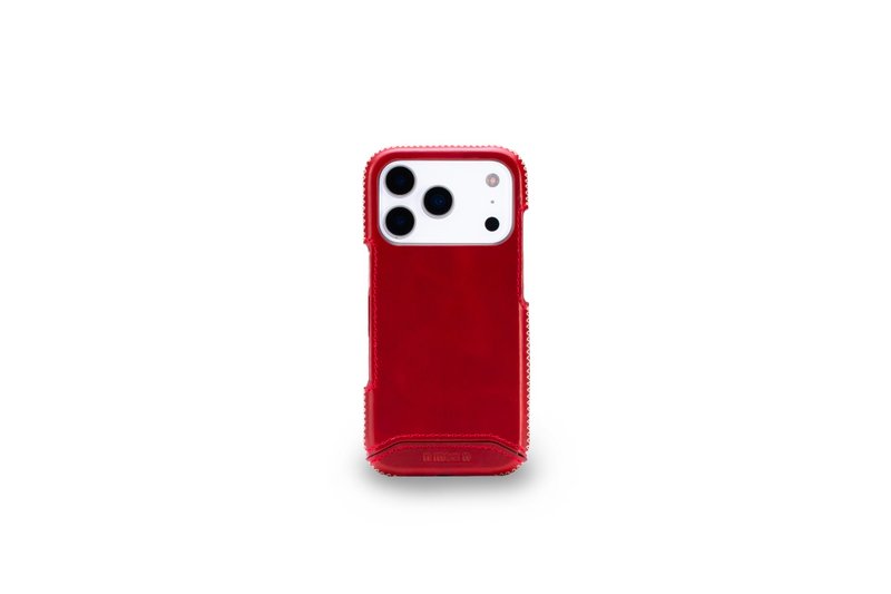 iPhone 17 Pro 經典系列-磁吸手機皮套-辣椒紅 - 手機殼/手機套 - 真皮 紅色