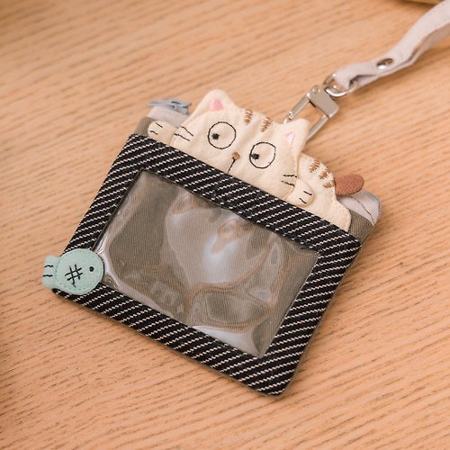 Kiro貓拼布包 Kiro貓 多層 透明視窗 識別證套/票卡夾/零錢包【820451】
