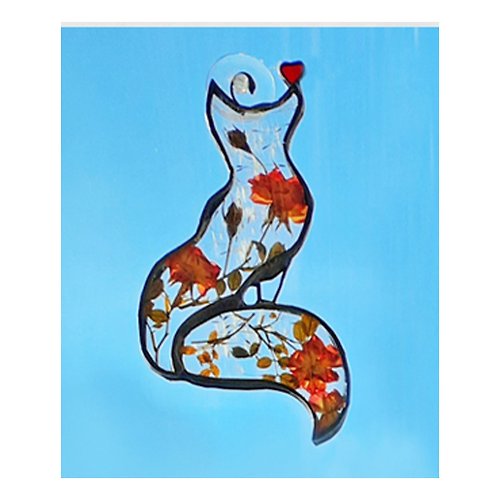 SolisVitrum 狐狸装饰 压花框架 彩色玻璃 动物墙装饰 标本馆