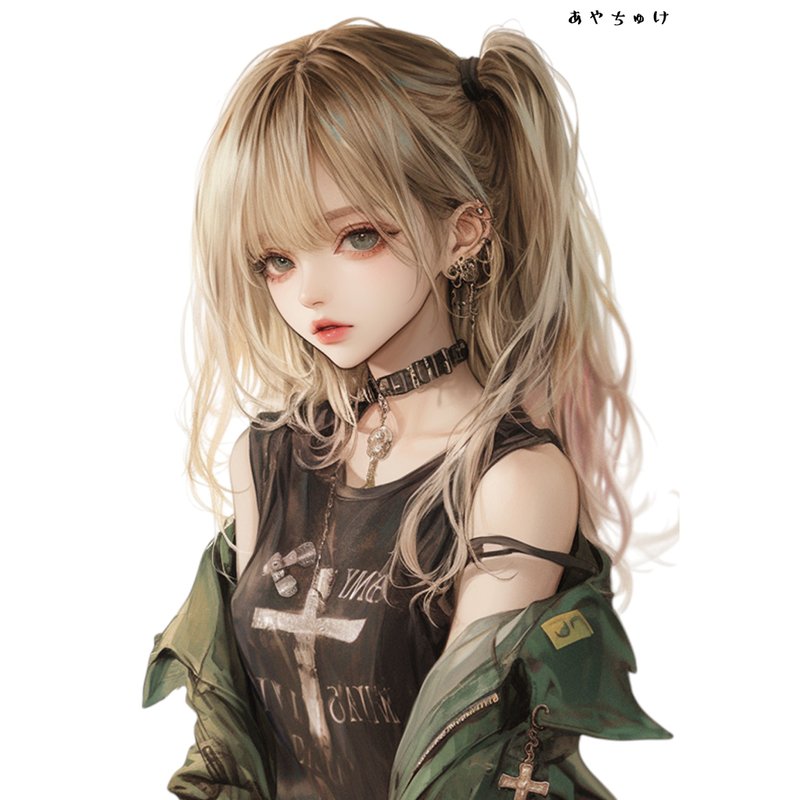 【10月新作5】07-094-0054  人物ステッカー  ライトパンクガール - 貼紙 - 紙 