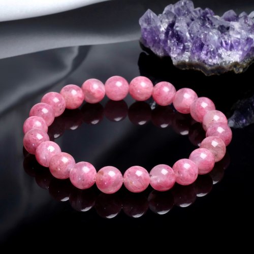 高品質 ロードナイト 薔薇輝石 天然石ブレスレット ハイクオリティ 可愛い 一点もの】 No.314 //8.5mm ロードナイト Rhodonite 薔薇輝石