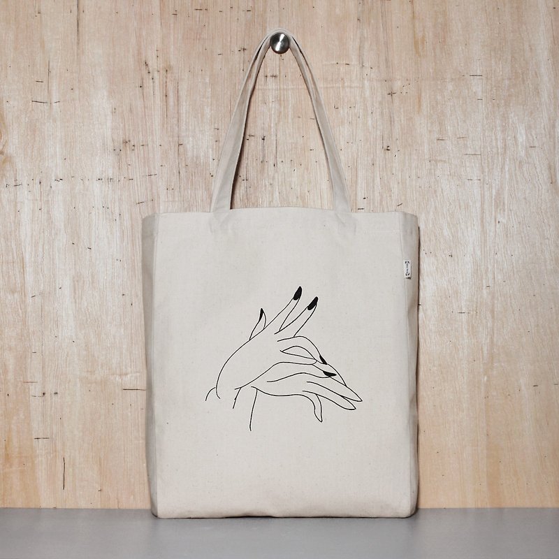 Eco Bag Canvas Bag - Giraffe Hand Gift - 2 Image Optional - Messenger Bags & Sling Bags - Cotton & Hemp Gray
