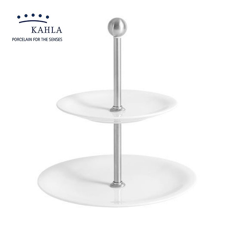 德國KAHLA-純白餐飲系列-21.5/31cm雙層蛋糕點心盤架(大) - 盤子/餐盤 - 瓷 白色